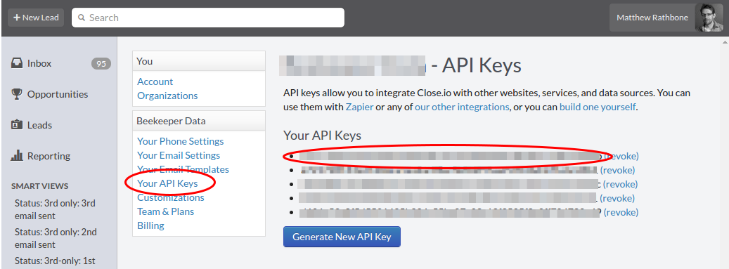 Api Key Screenshot